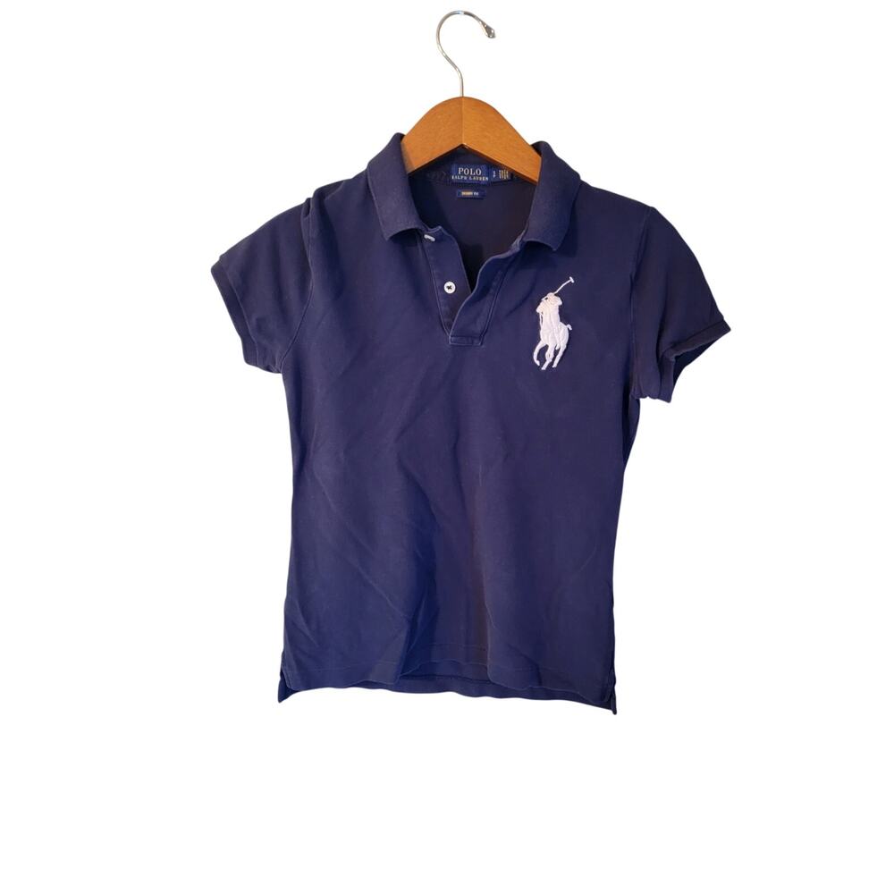 Polo Ralph Lauren Women's Skinny Fit Big Pony Polo Shirt blue